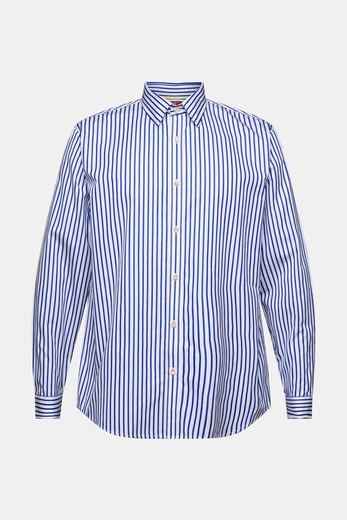 Striped Cotton-Poplin Shirt, BRIGHT BLUE, detail image number 8