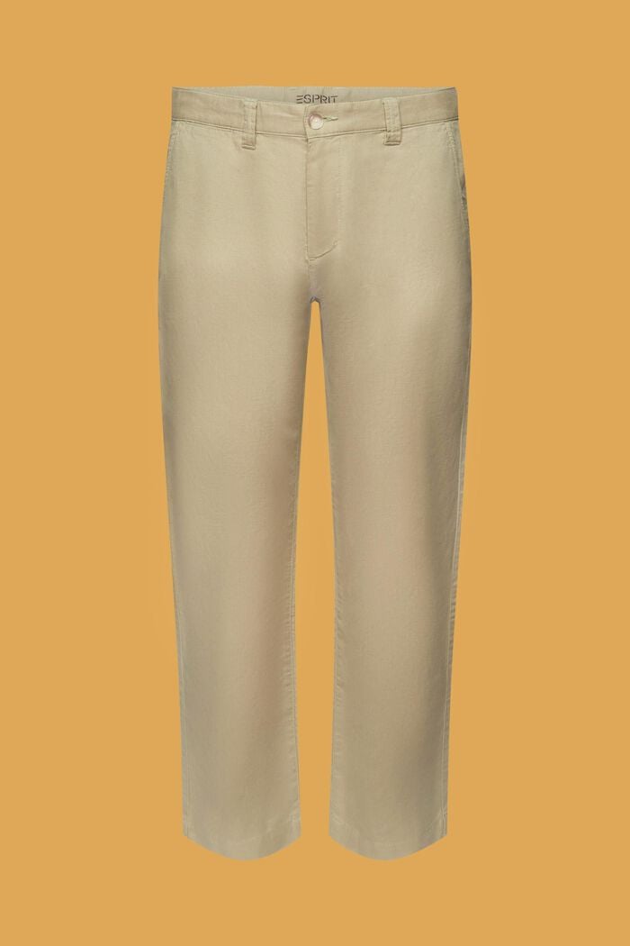 Cotton and linen blended trousers, LIGHT GREEN, detail image number 5