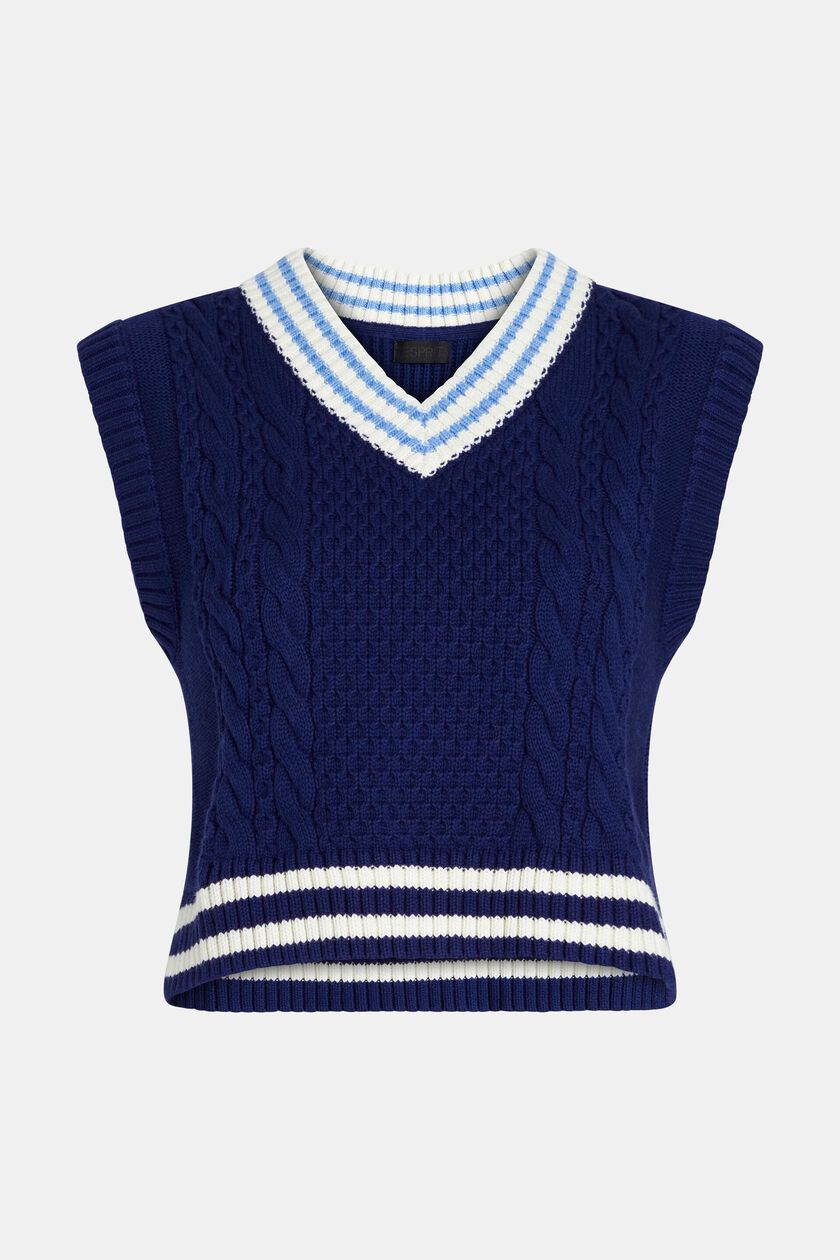 Dolphin badge cable knit vest