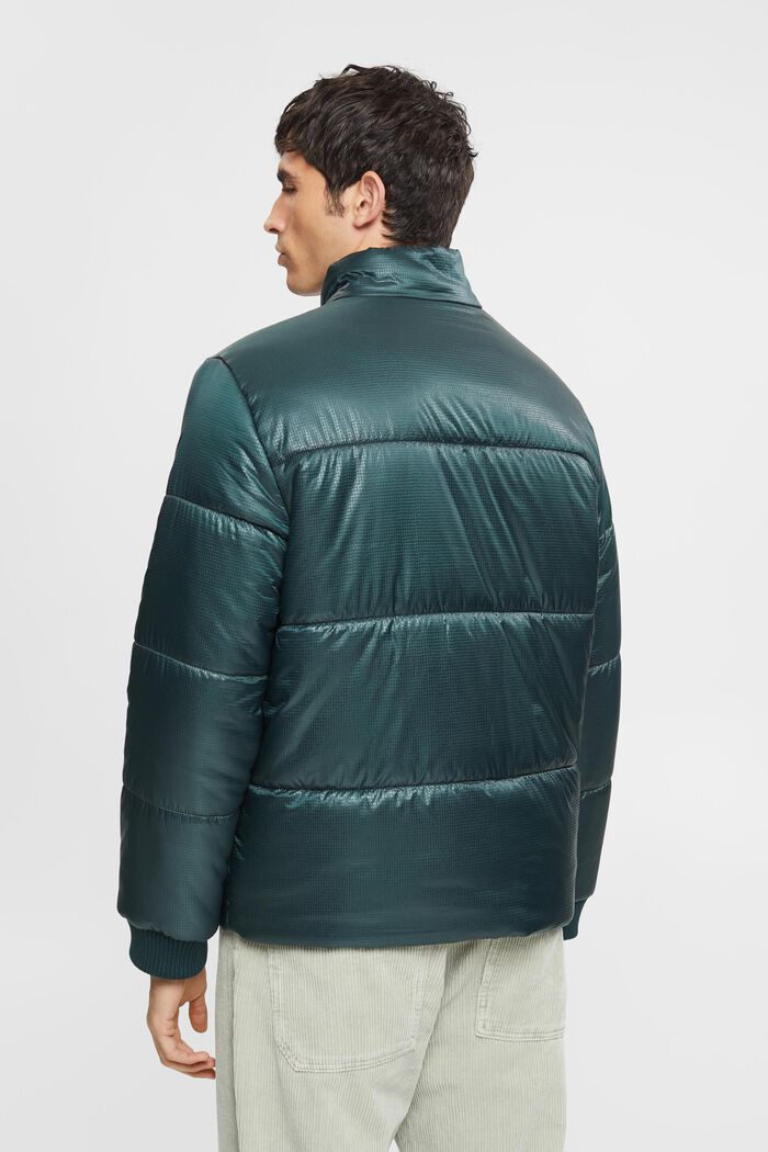 Textured puffer jacket, DARK TEAL GREEN, detail image number 3
