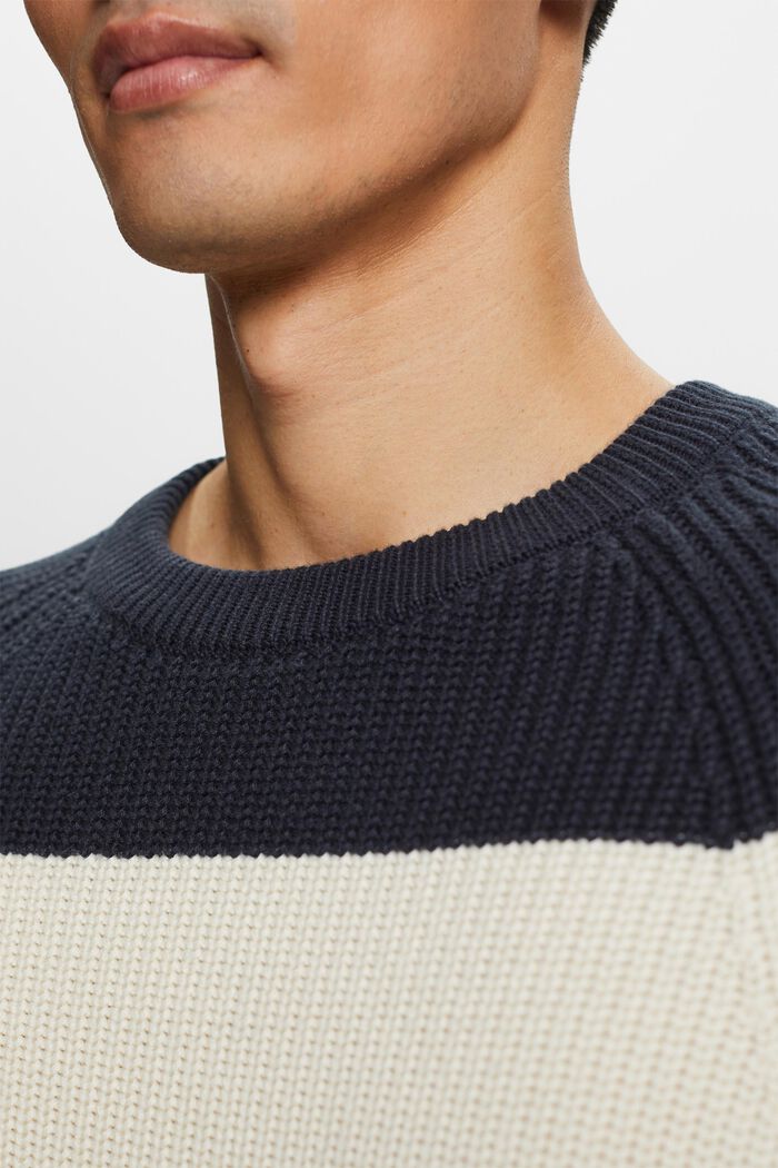 Striped Crewneck Sweater, PETROL BLUE, detail image number 2