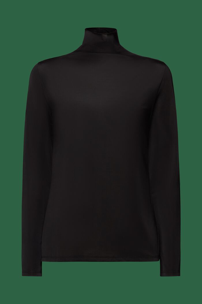 Mockneck Long-Sleeve Top, BLACK, detail image number 7