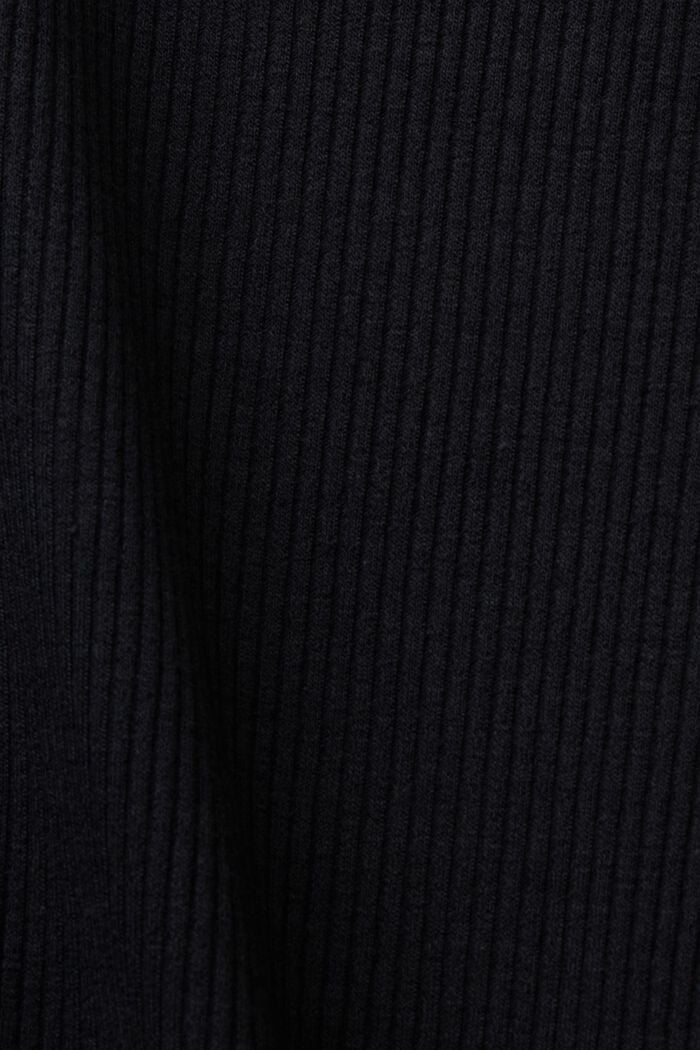 Ribbed long sleeve top, BLACK, detail image number 5
