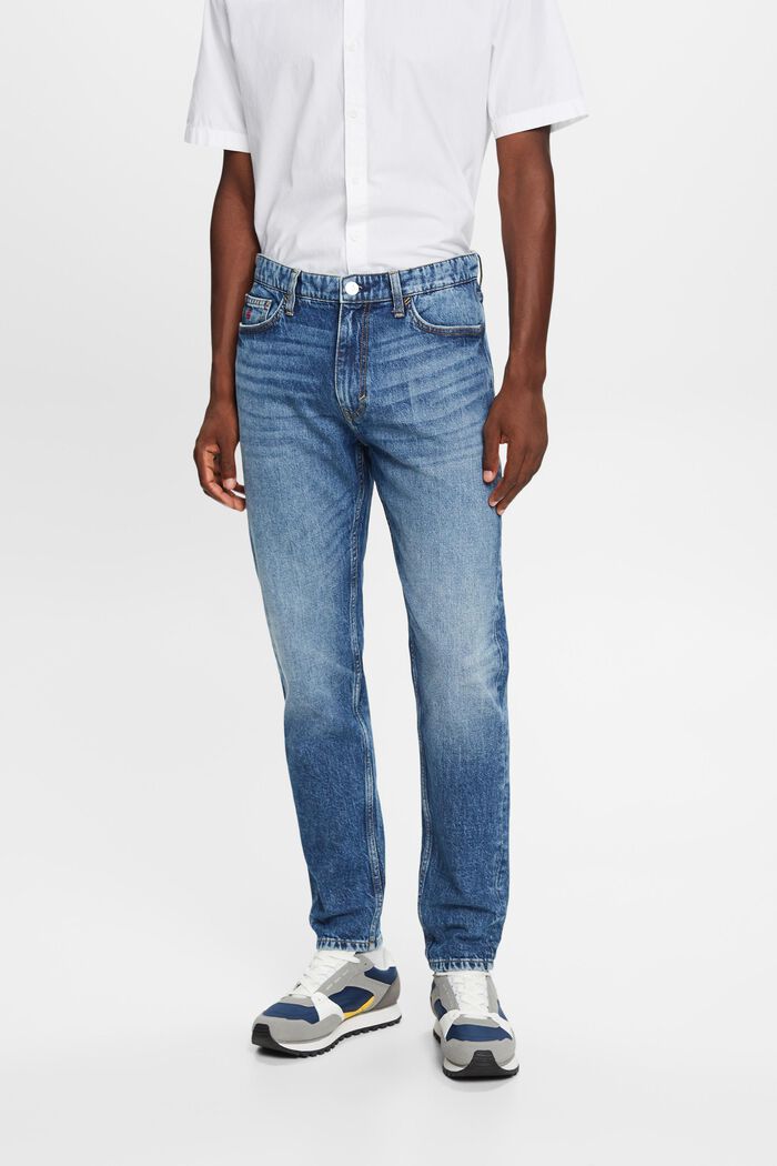 Mid-Rise Regular Tapered Jeans, BLUE MEDIUM WASHED, detail image number 0