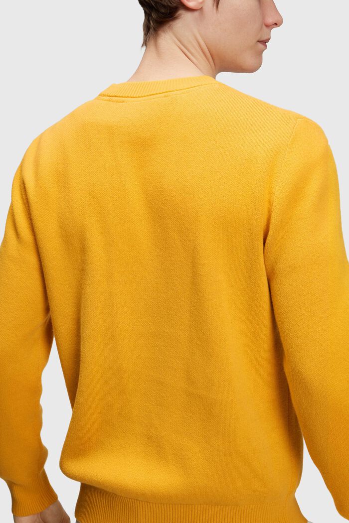 Crewneck jumper with cashmere, SUNFLOWER YELLOW, detail image number 3