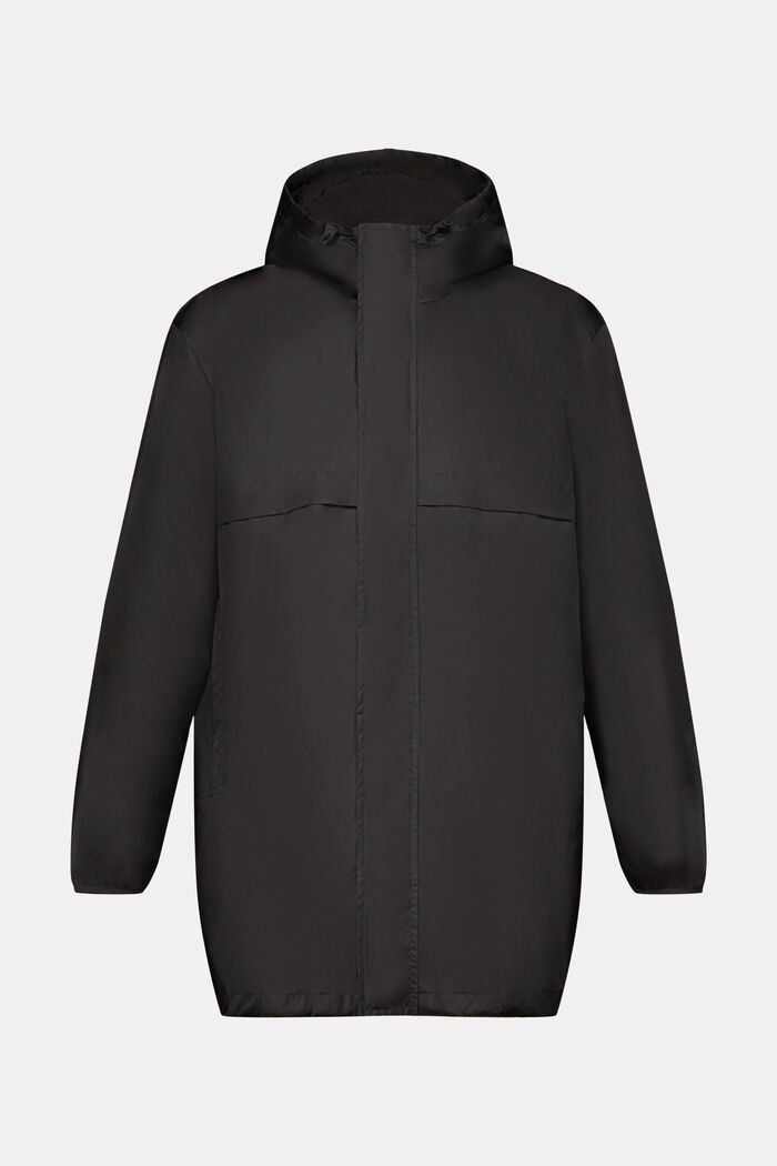 Lightweight Hooded Rain Jacket, BLACK, detail image number 6