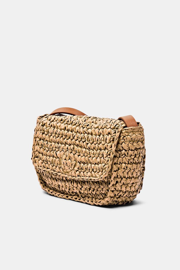 Crochet Flap Shoulder Bag, CAMEL, detail image number 2