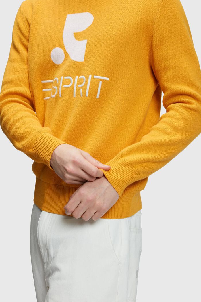 Crewneck jumper with cashmere, SUNFLOWER YELLOW, detail image number 2