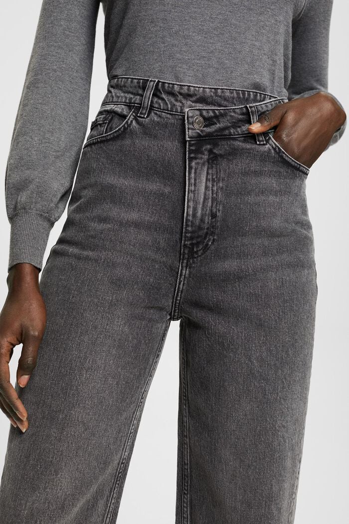 High-Rise Criss-Cross Waist Jeans, BLACK MEDIUM WASHED, detail image number 1