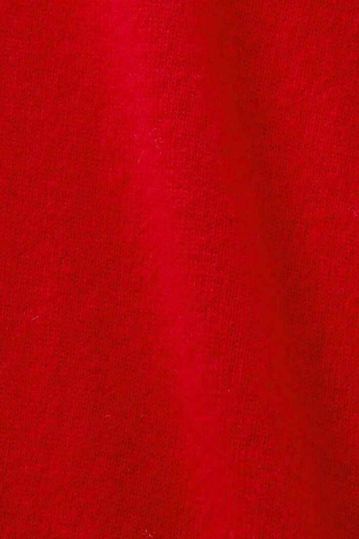 Cashmere Short-Sleeve Sweater, RED, detail image number 5