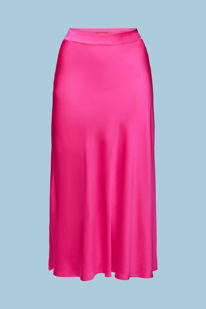 Satin Midi Skirt, PINK FUCHSIA, detail image number 5