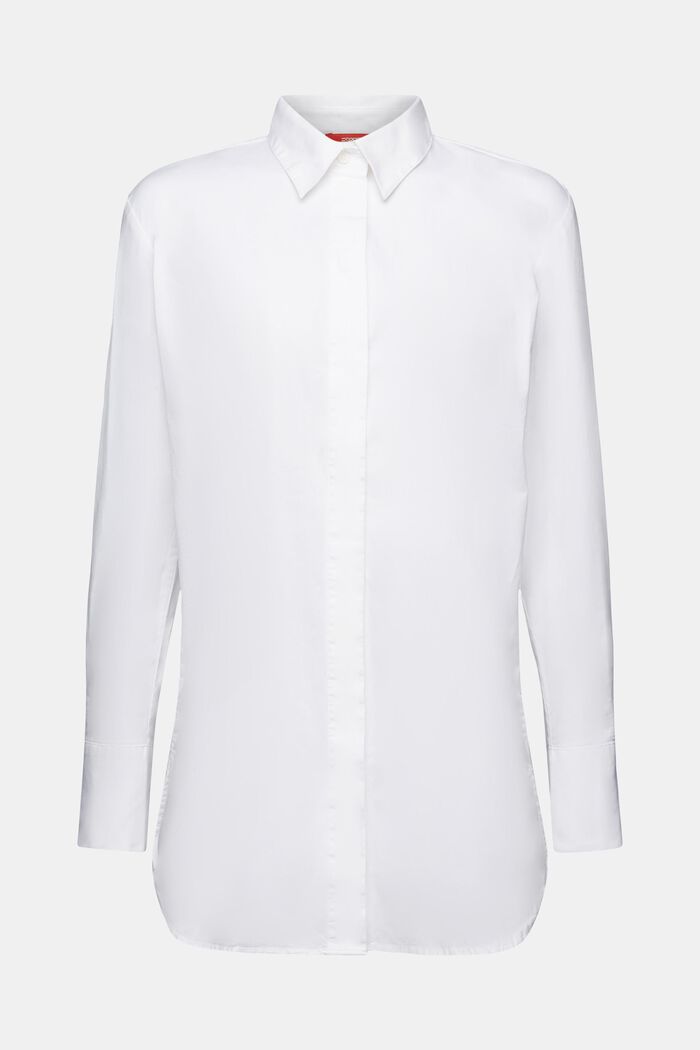 Oversized Cotton Poplin Shirt, WHITE, detail image number 6