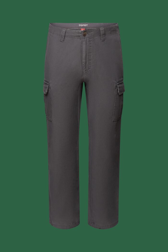 Cotton Cargo Pants, DARK GREY, detail image number 7