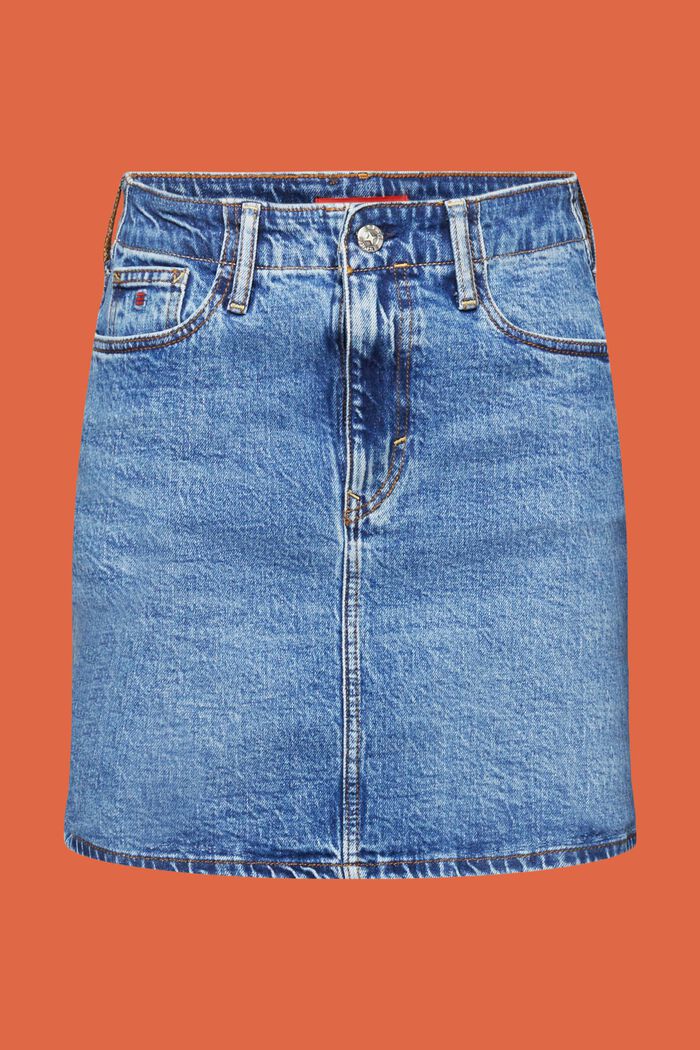 Denim Mini Skirt, BLUE LIGHT WASHED, detail image number 7
