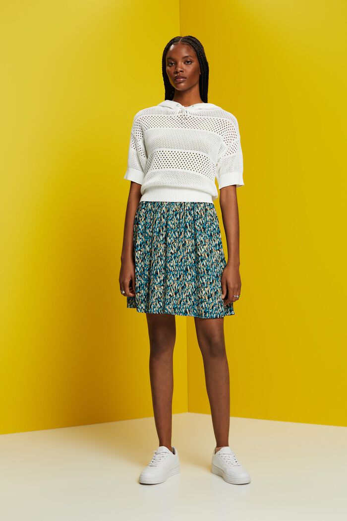 Patterned mini skirt, LENZING™ ECOVERO™, TURQUOISE 4, detail image number 1