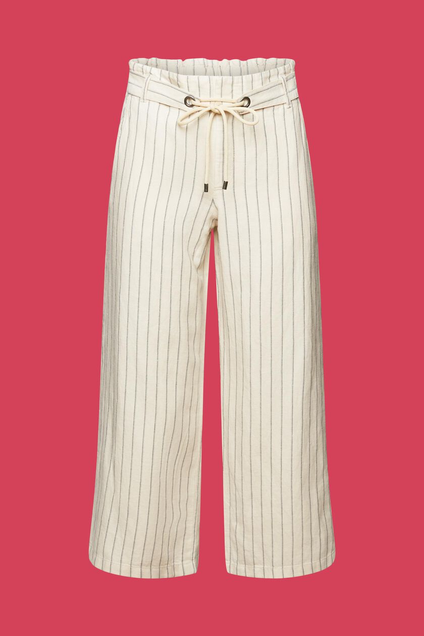 Culotte with a tie belt, cotton-linen blend