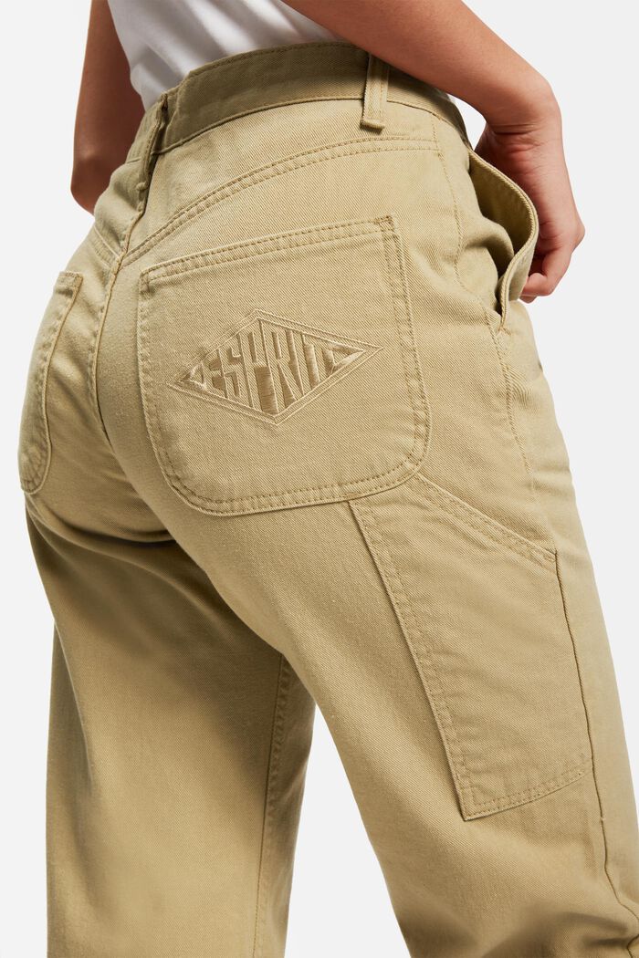 High-rise cargo trousers, Women, BEIGE, detail image number 1