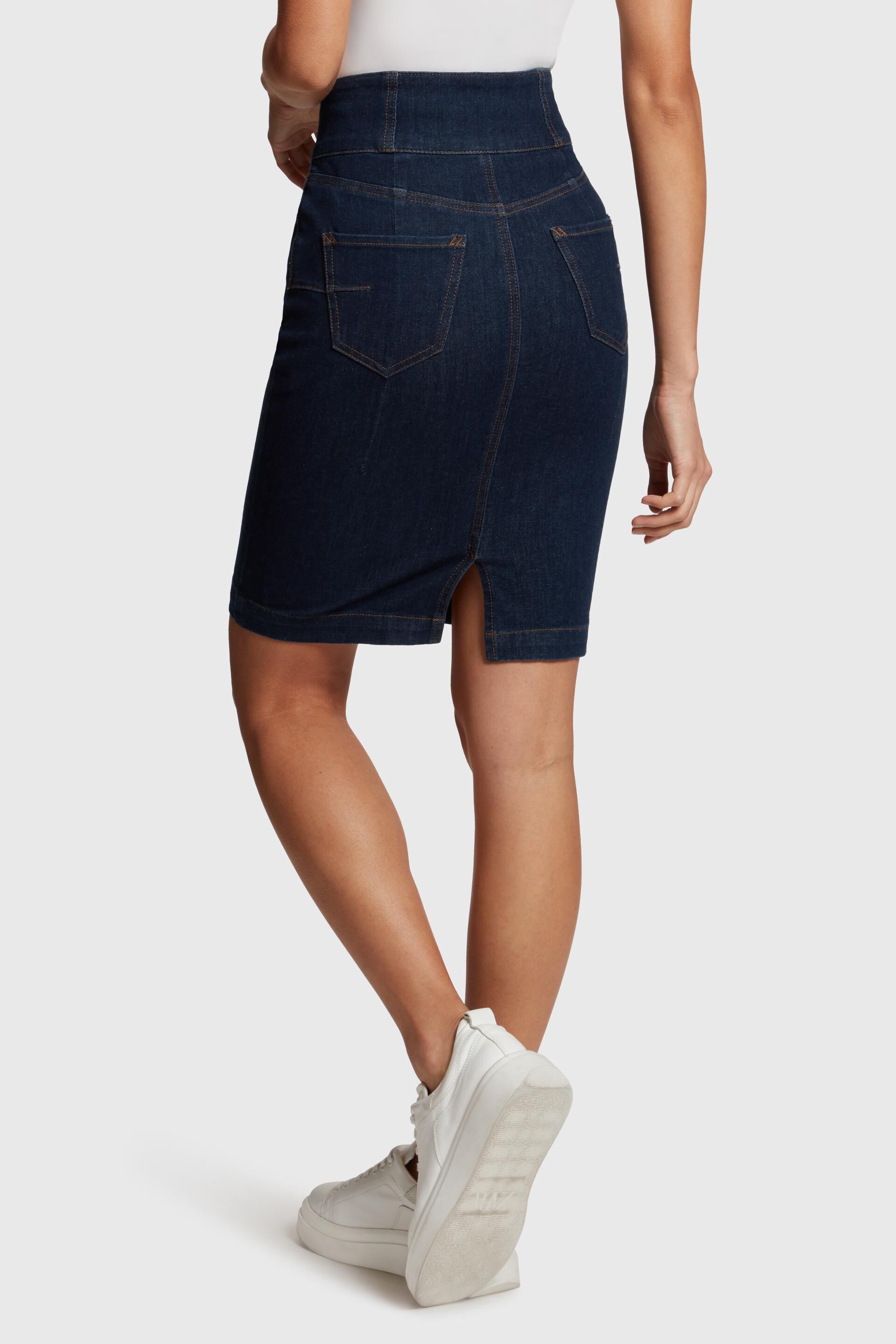 The Best Denim Pencil Skirt for a Pear Shape Body - Lipgloss and Crayons
