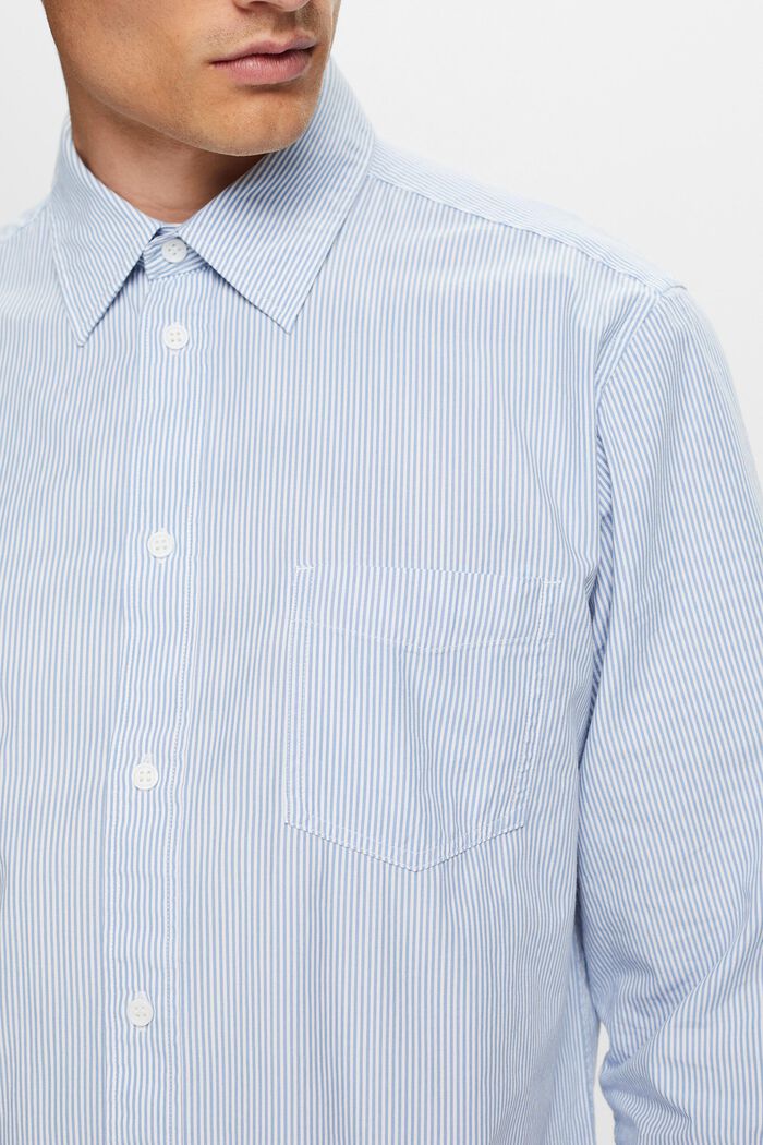 Striped Cotton Poplin Shirt, LIGHT BLUE, detail image number 2