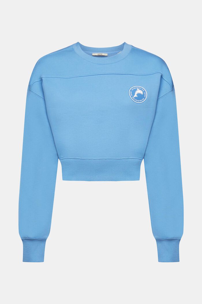 Cropped sweatshirt, LIGHT BLUE LAVENDER, detail image number 7