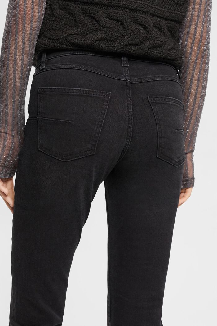 Mid-Rise Straight Jeans, BLACK DARK WASHED, detail image number 2