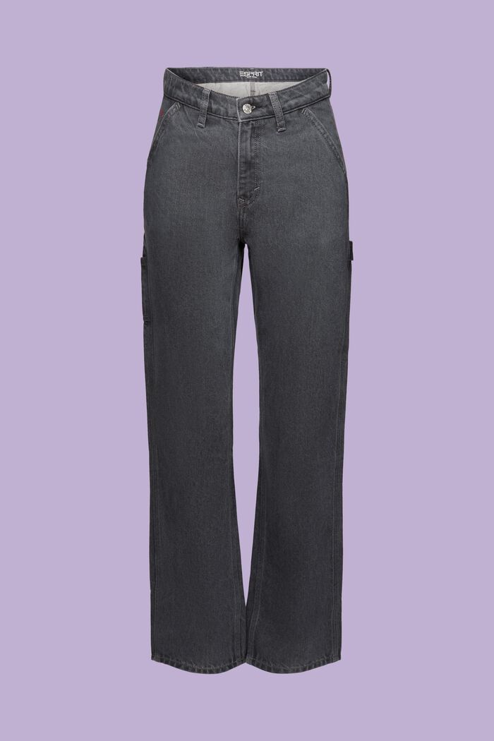High-Rise Retro Straight Jeans, BLACK MEDIUM WASH, detail image number 6