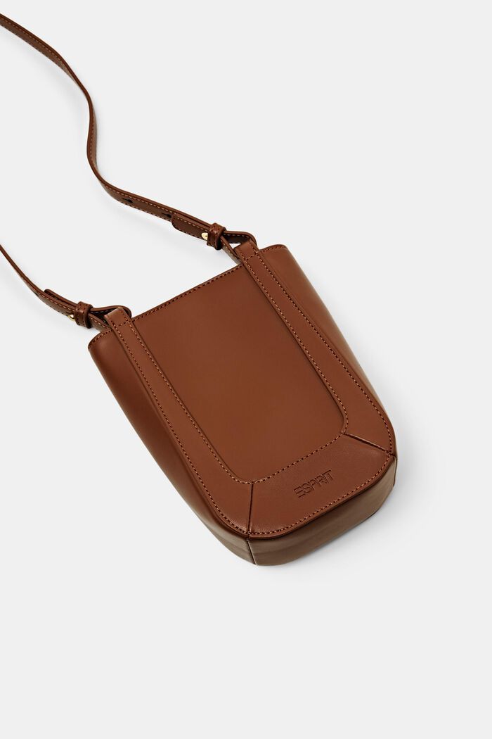 Faux Leather Crossbody Phone Bag, CARAMEL, detail image number 2