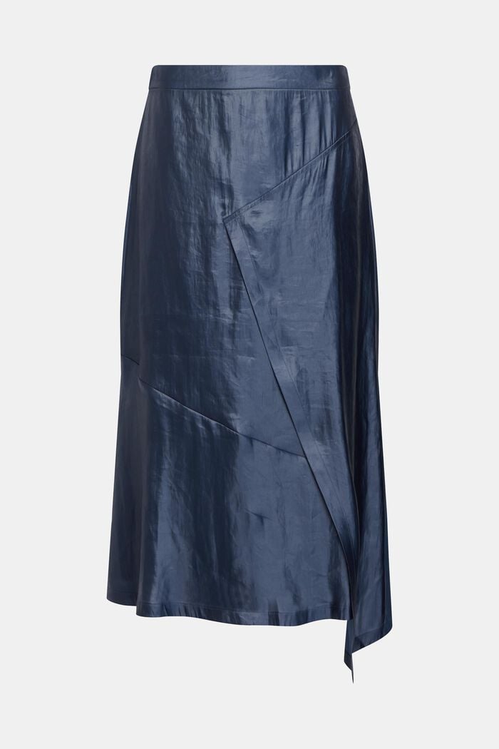 Metallic midi skirt, NAVY, detail image number 4