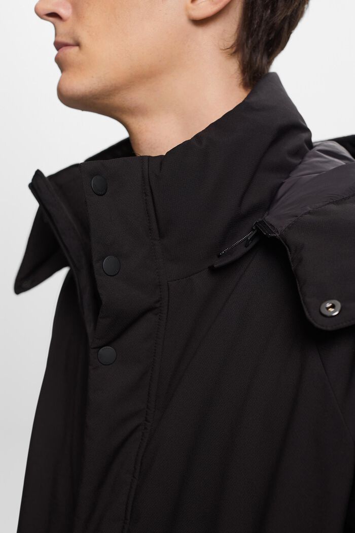 Recycled: down jacket with detachable hood, BLACK, detail image number 1
