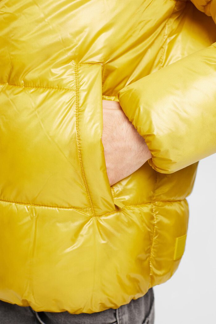 Glossy puffer jacket, PASTEL YELLOW, detail image number 2