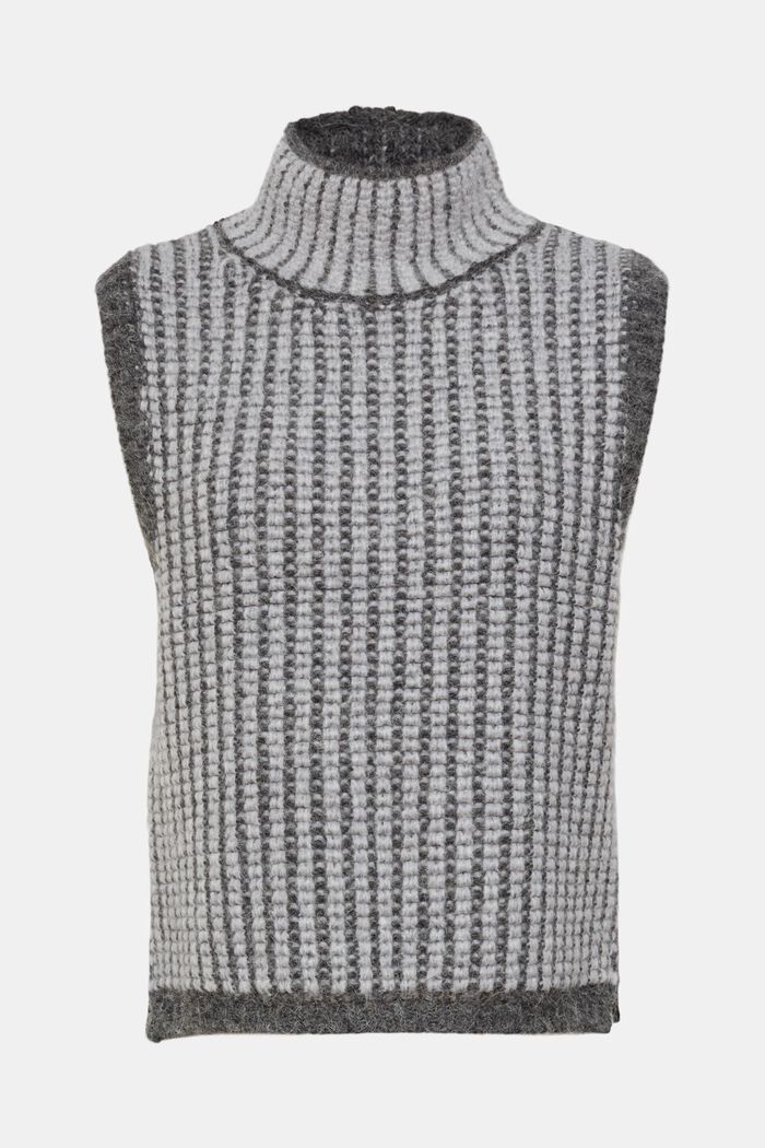 Chunky knit sleeveless jumper with alpaca, MEDIUM GREY, detail image number 5