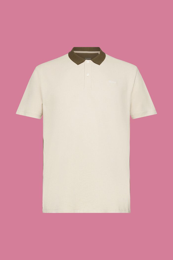 Two-tone polo shirt, LIGHT TAUPE, detail image number 5