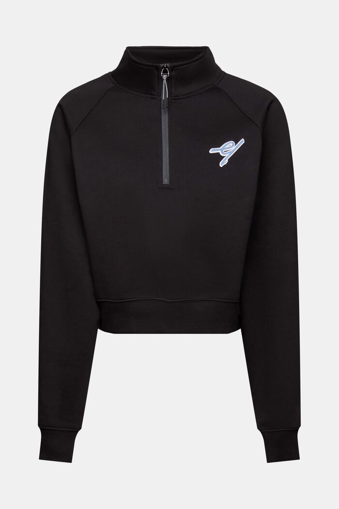 Half-zip sweatshirt, BLACK, detail image number 6