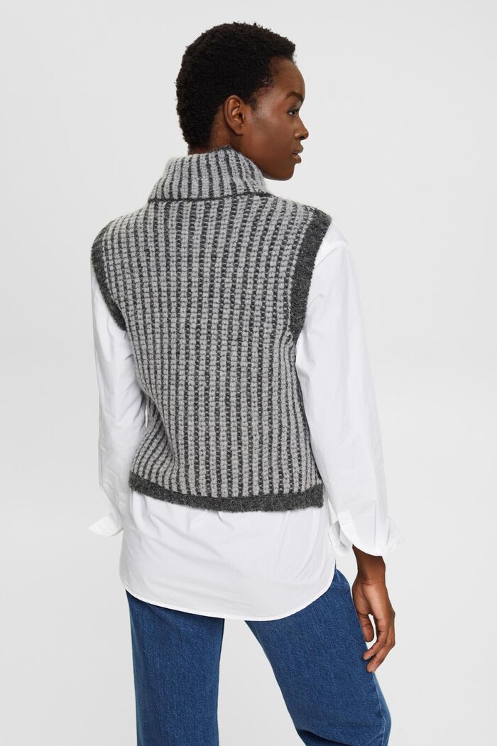 Chunky knit sleeveless jumper with alpaca, MEDIUM GREY, detail image number 3