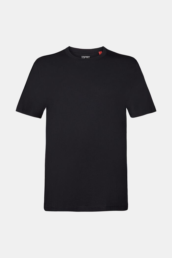 Pima Cotton-Jersey Crewneck T-Shirt, BLACK, detail image number 6