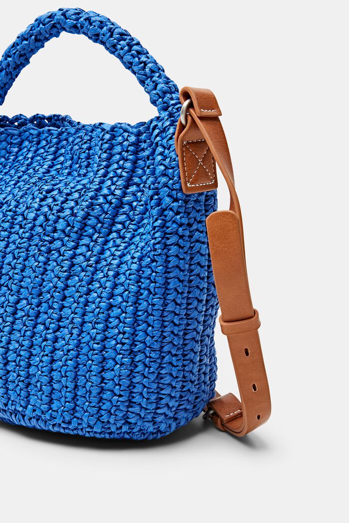 Woven Straw Crossbody Bag, BRIGHT BLUE, detail image number 1