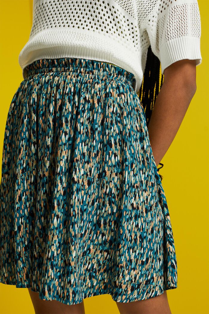 Patterned mini skirt, LENZING™ ECOVERO™, TURQUOISE 4, detail image number 2