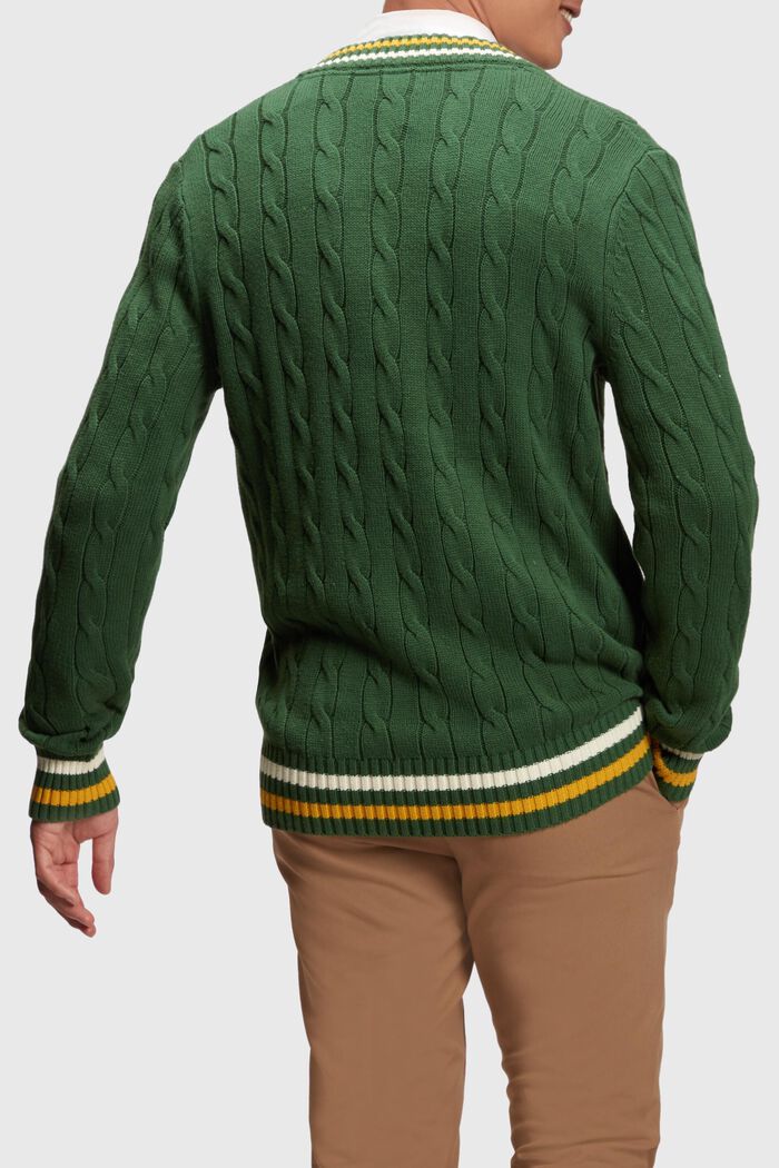 Dolphin logo tipped sweater, EMERALD GREEN, detail image number 1