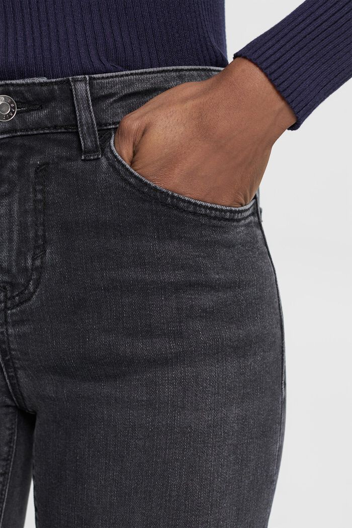 Mid-rise slim fit stretch jeans, BLACK MEDIUM WASHED, detail image number 2