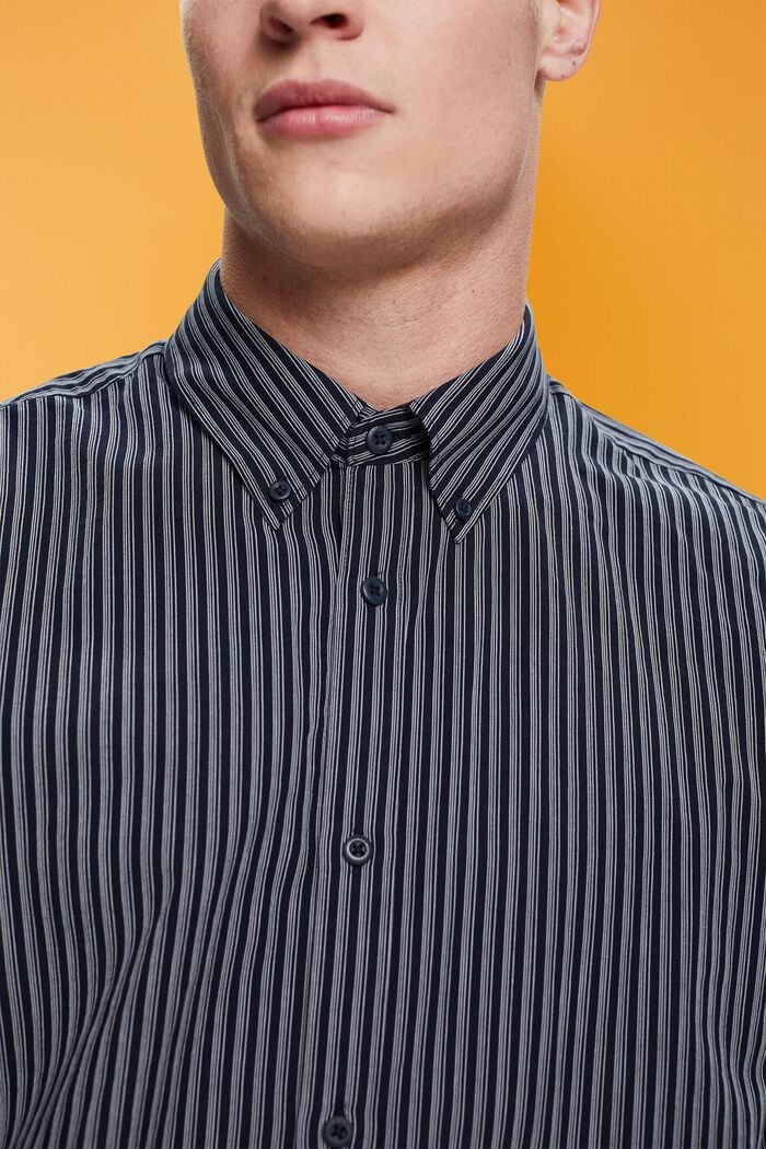 Striped sustainable cotton shirt, NAVY, detail image number 2