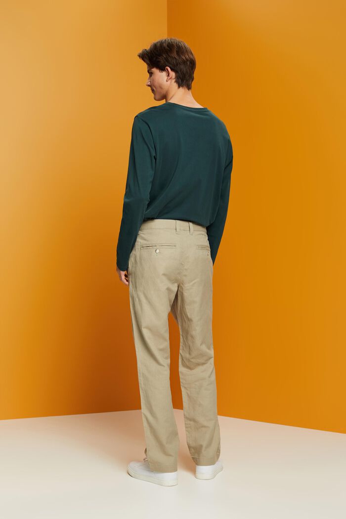 Cotton and linen blended trousers, LIGHT GREEN, detail image number 2