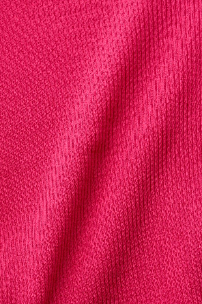 Seamless Short-Sleeve Sweater, PINK FUCHSIA, detail image number 4