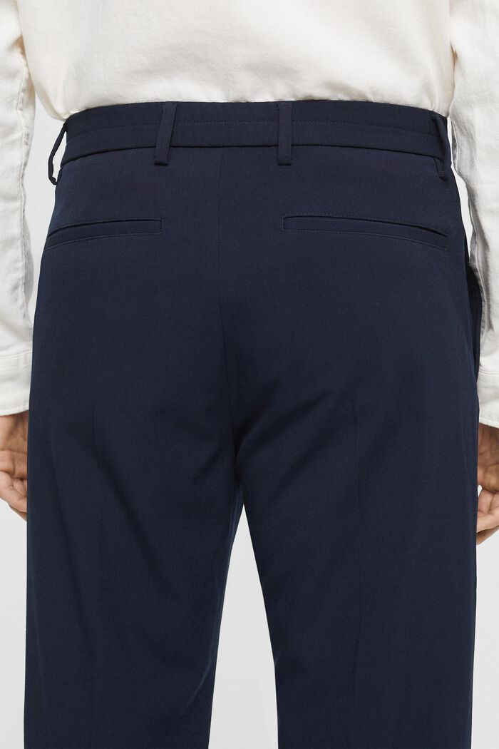 Tailored wide-fit trousers with elasticated waist, NAVY, detail image number 5