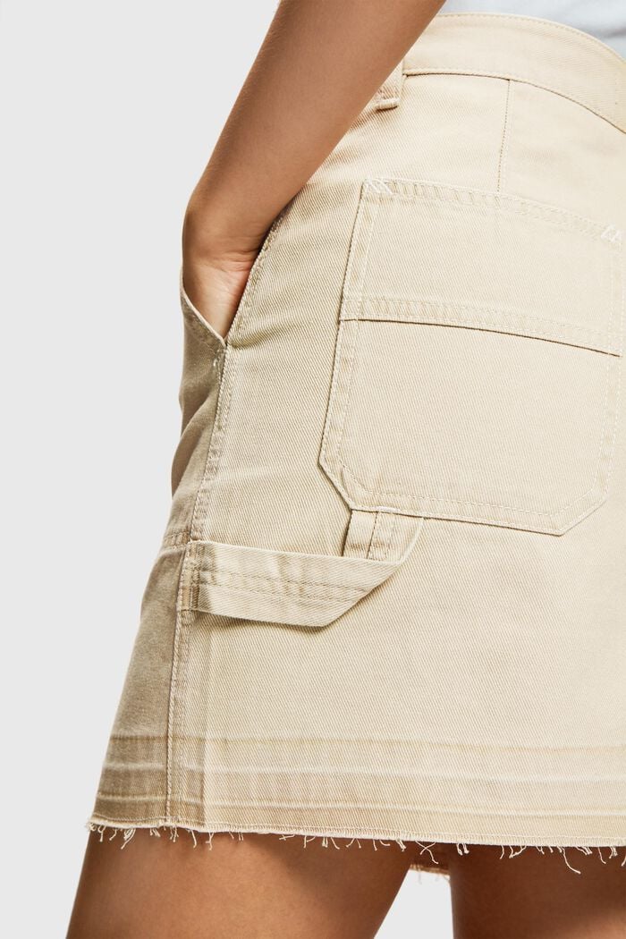 Workwear released hem mini skirt, SAND, detail image number 2