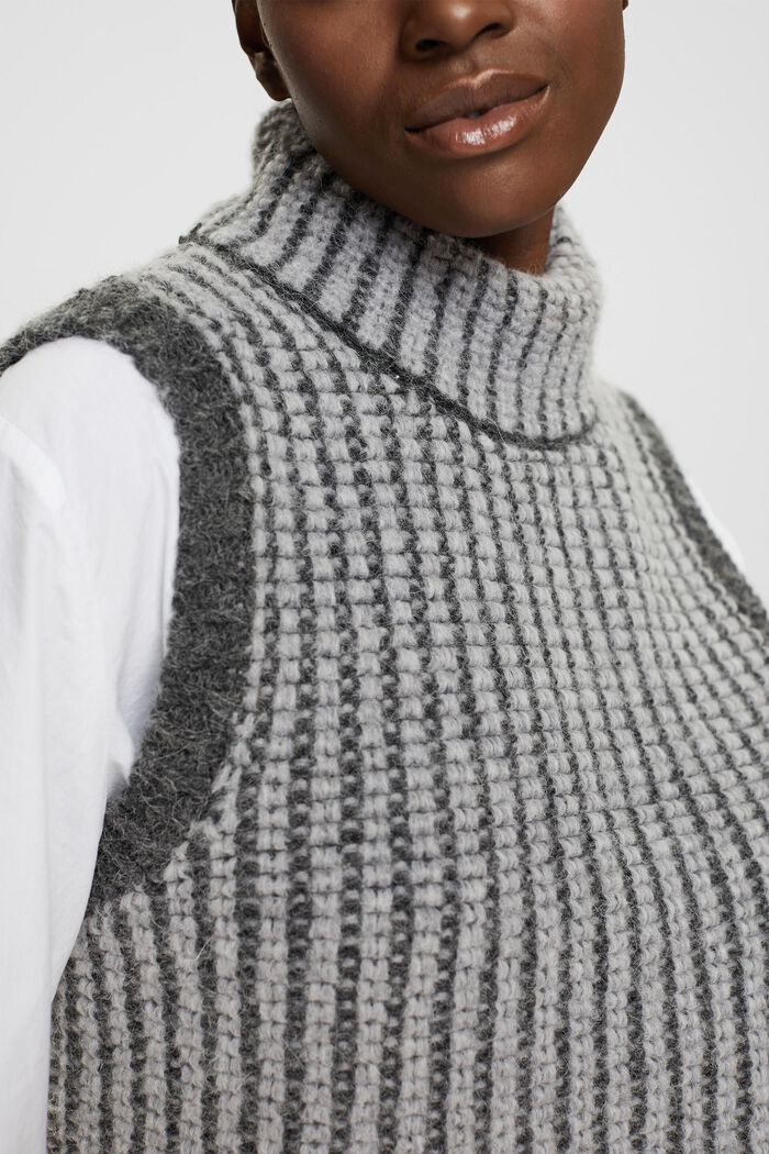 Chunky knit sleeveless jumper with alpaca, MEDIUM GREY, detail image number 2