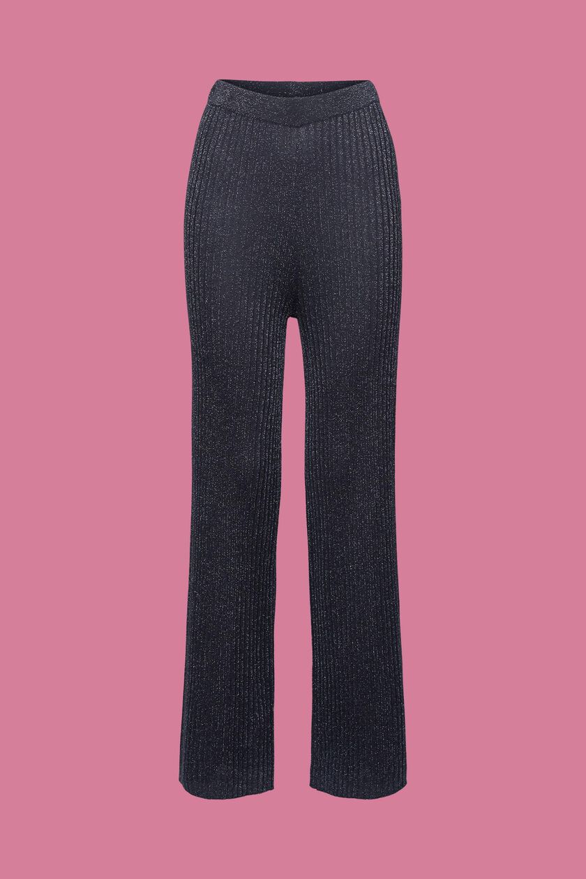 Glitter effect knitted trousers