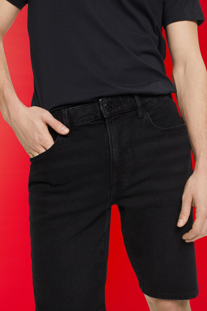 Slim fit denim shorts, BLACK DARK WASHED, detail image number 2