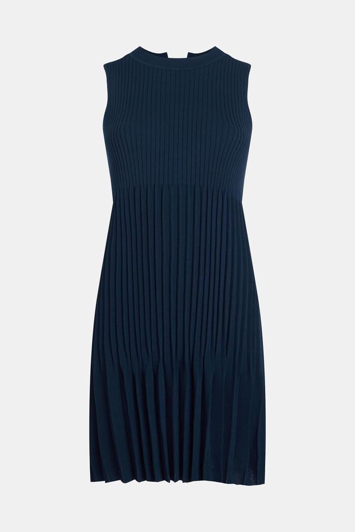 Pleated fit and flare dress, NAVY, detail image number 2