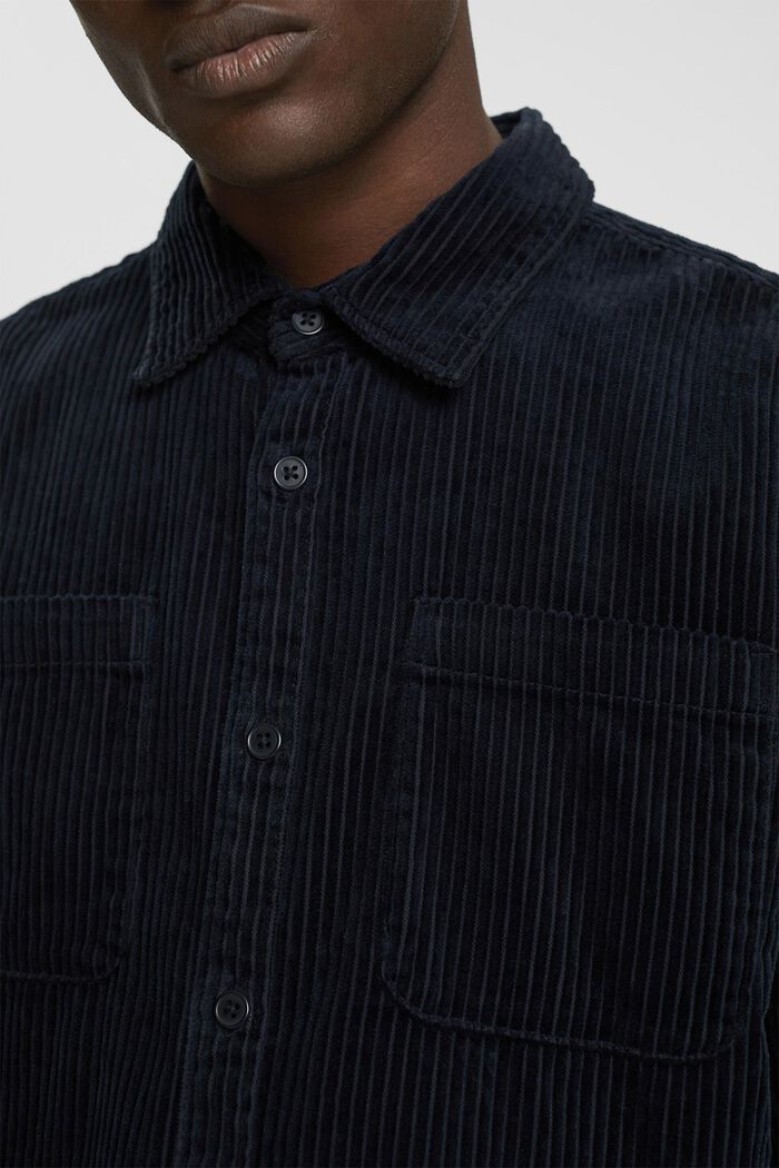 Oversized corduroy shirt, BLACK, detail image number 0