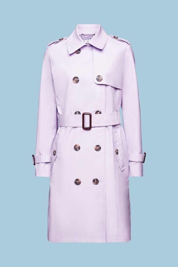 Belted Double-Breasted Trench Coat, LAVENDER, detail image number 6